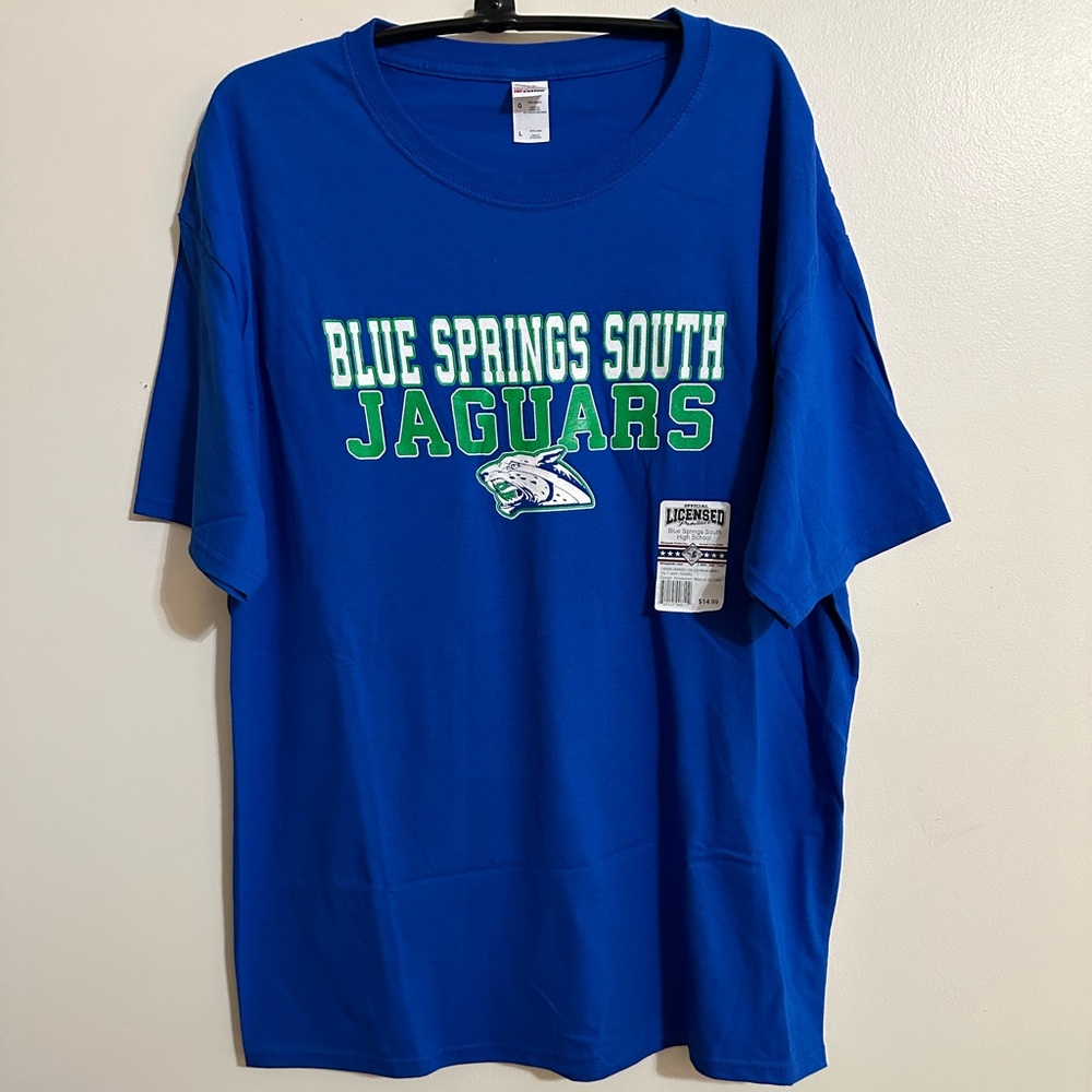 Fruit of the Loom HD Cotton Blue Springs South Jaguars Short Sleeve T-Shirt Sz L